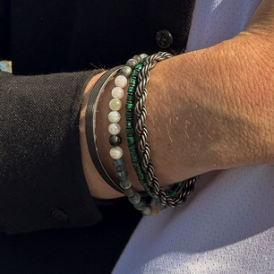 Frank 1967 Steel & Colored Beads Bracelet 7FB-0597