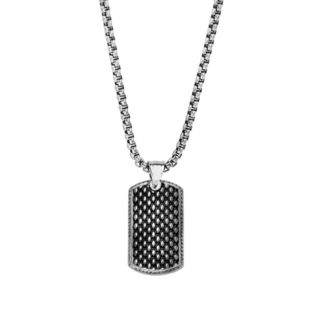Frank 1967 Patterned Dog Tag Pendant Necklace 7FN-0007