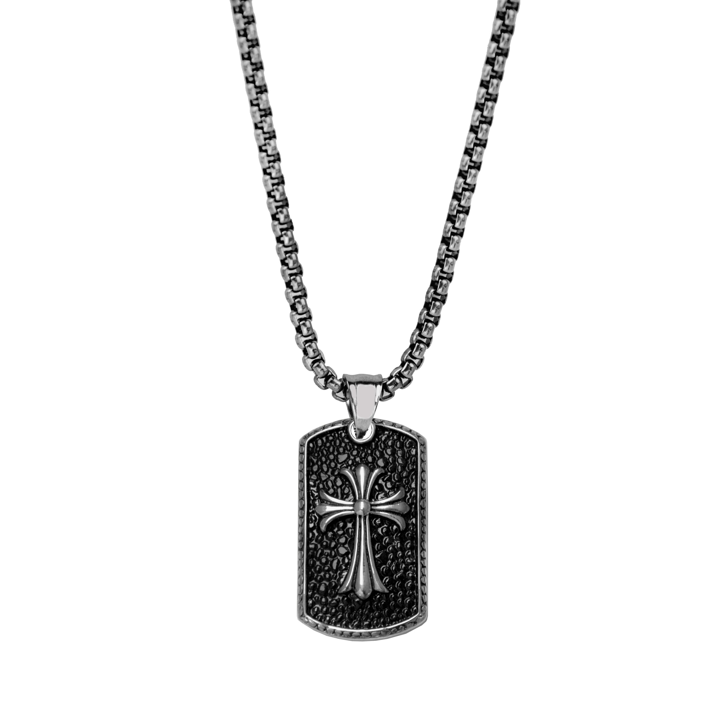Frank 1967 Cross Dog Tag Pendant Necklace 7FN-0008