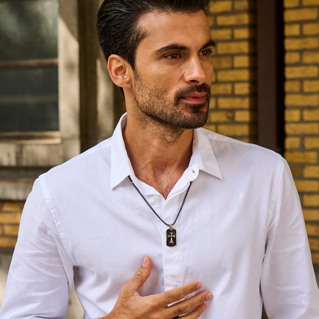 Frank 1967 Cross Dog Tag Pendant Necklace 7FN-0008