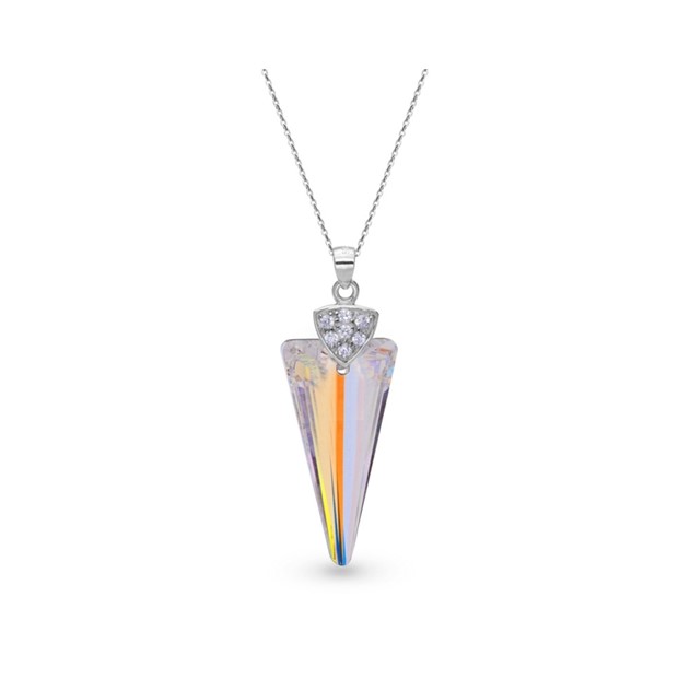 Spark Sterling Silver Classic Drop Necklace Aurore Boreale N6480AB