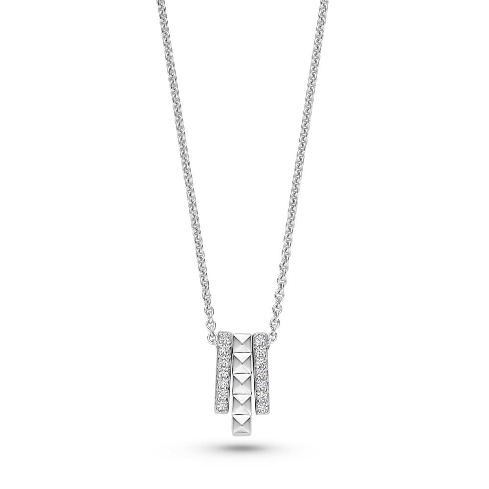 FJF Sterling Silver Pyramids Play Necklace FJF0010059SWH