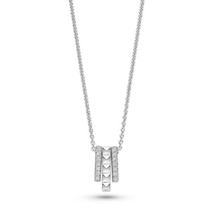 FJF Sterling Silver Pyramids Play Necklace FJF0010059SWH