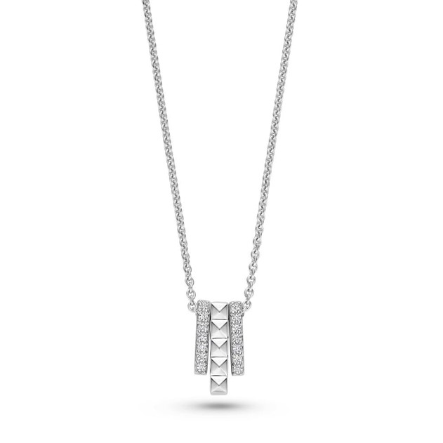 FJF Sterling Silver Pyramids Play Necklace FJF0010059SWH