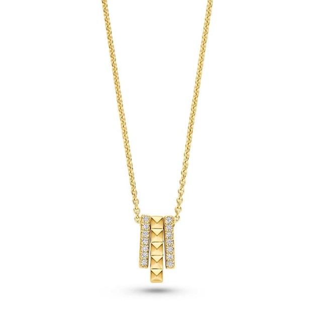 FJF 18k Gold Plated Pyramids Play Necklace FJF0010059YWH