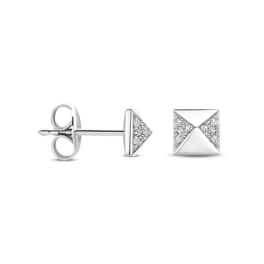 FJF Sterling Silver Grand Pyramids Earrings FJF0030068SWH