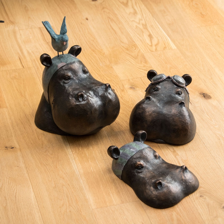 Hippo Head Large Sculpture 34cm LHH358