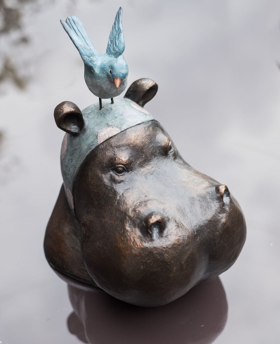 Hippo Head Large Sculpture 34cm LHH358