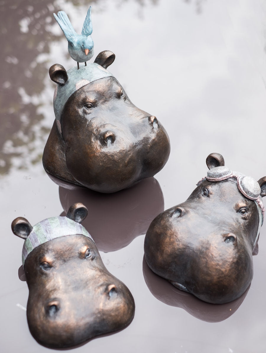 Hippo Head Large Sculpture 34cm LHH358