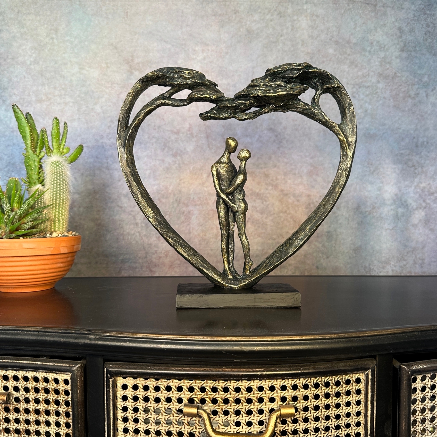 Standing Couple in Heart Tree Sculpture SCH761