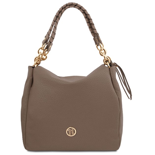 Tuscany Leather Amy Shopping Bag Dark Taupe TL142385