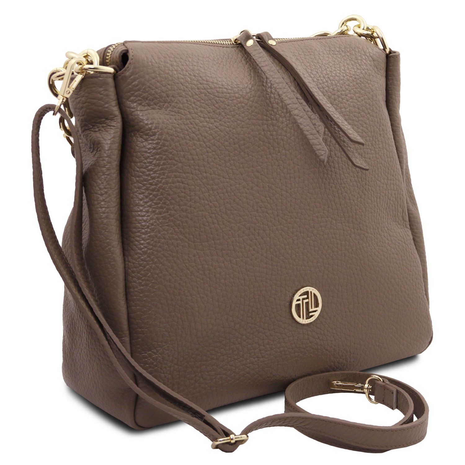 Tuscany Leather Amy Shopping Bag Dark Taupe TL142385