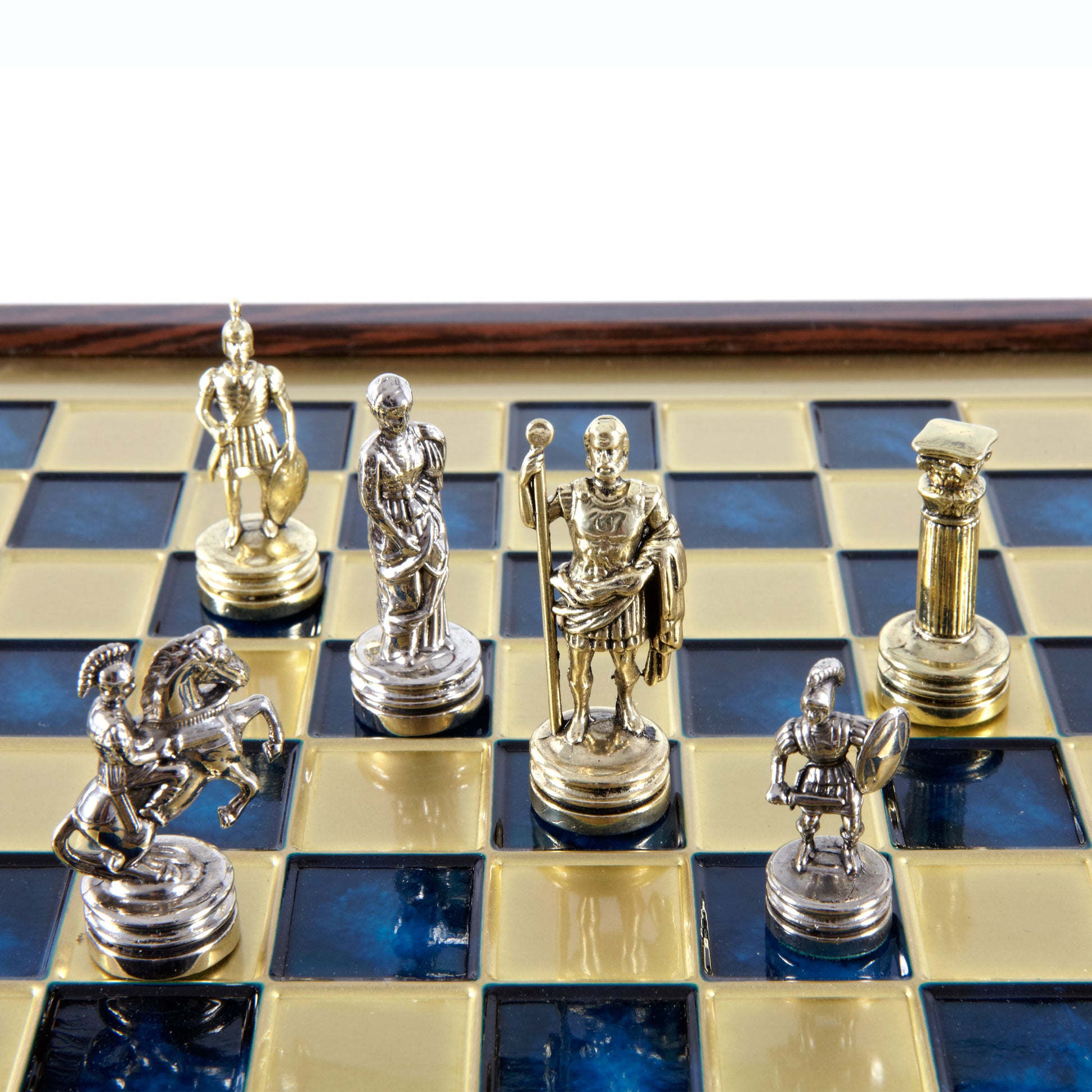 Greek Roman Period Chess Set Blue 28X28cm SK3BLU