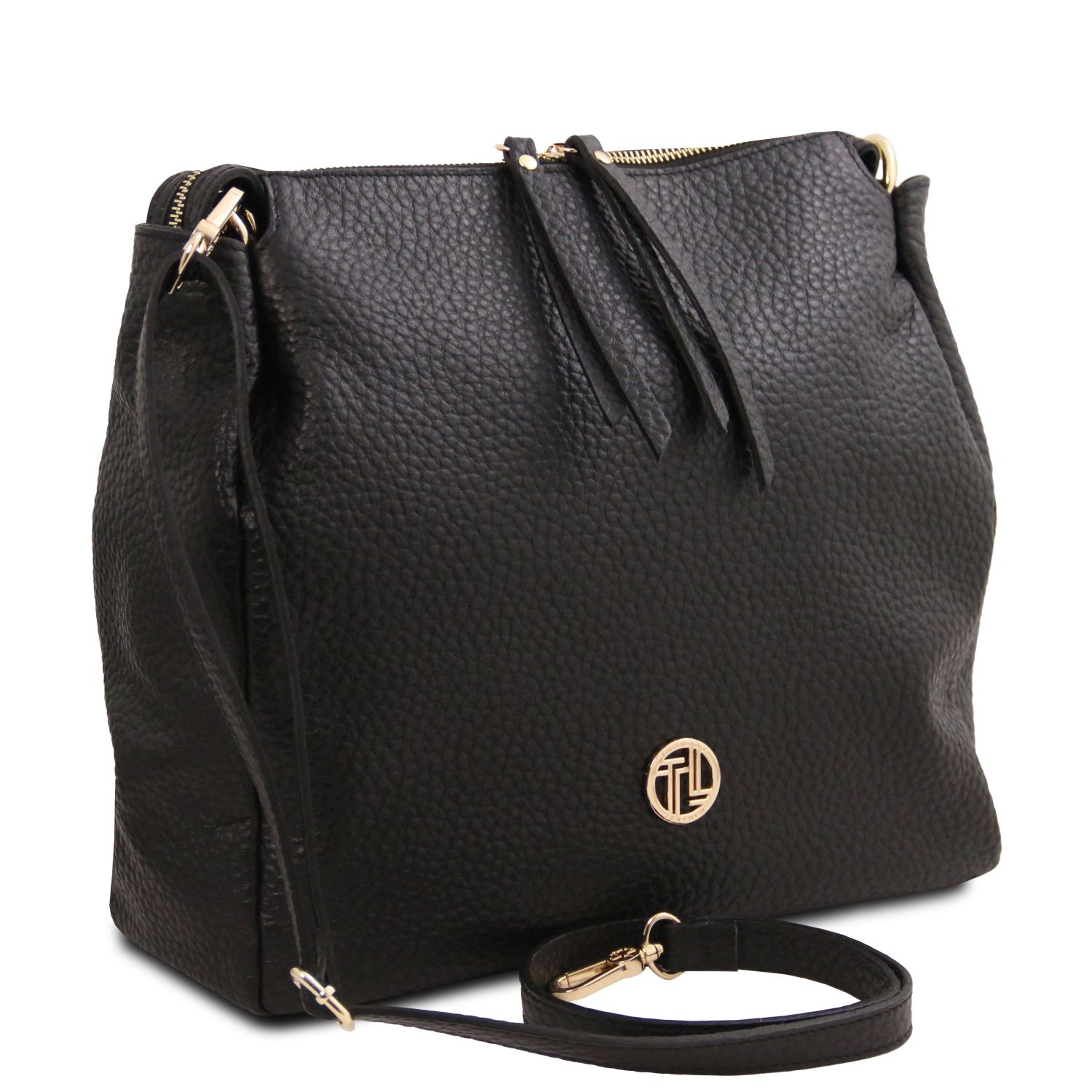 Tuscany Leather Amy Shopping Bag Black TL142385