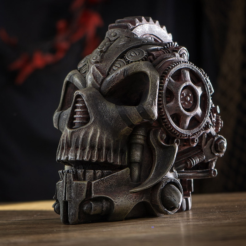 Diesel Punk Skull Sculpture 15793
