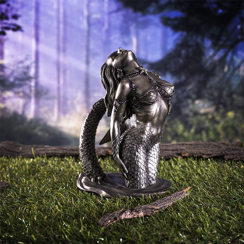 Silver Siren Mermaid Sculpture 19cm 14409