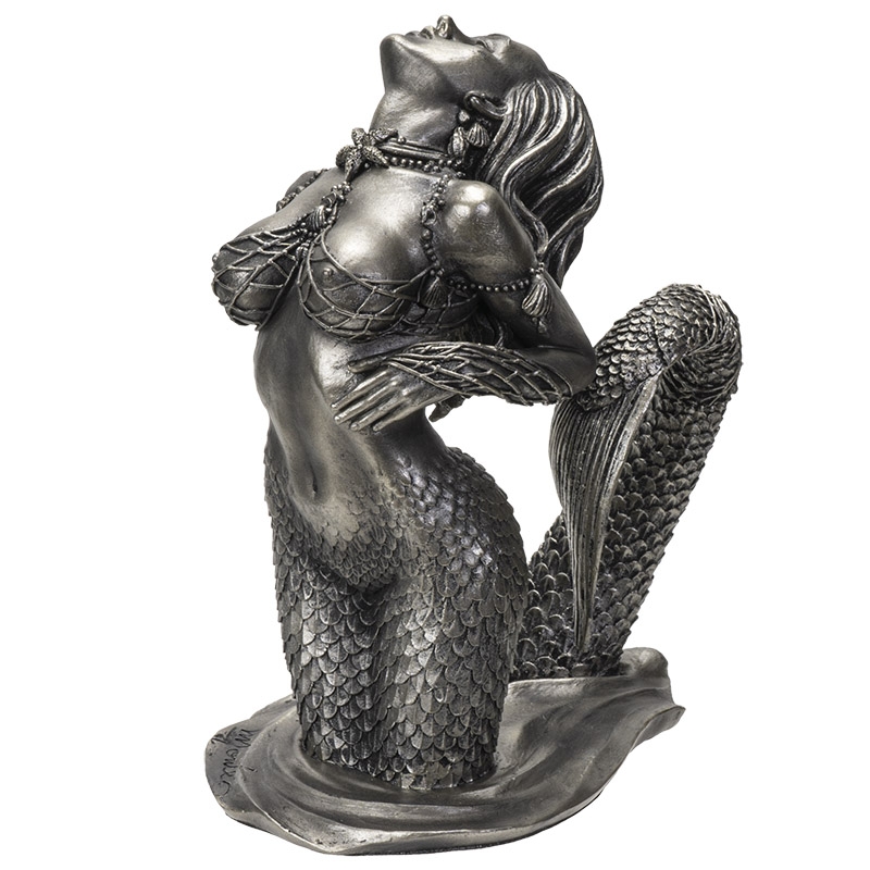 Silver Siren Mermaid Sculpture 19cm 14409