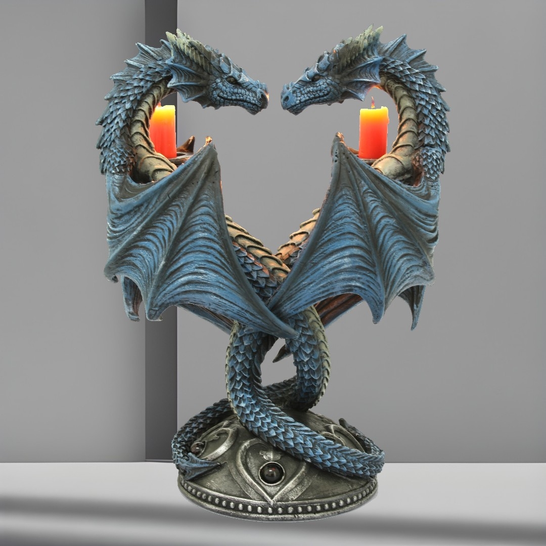 Double Dragon Candleholder 23 cm 11648