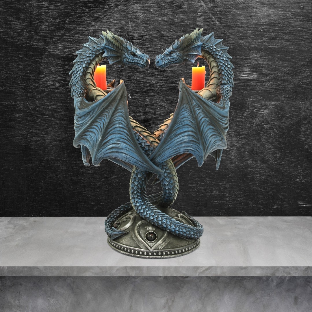 Double Dragon Candleholder 23 cm 11648