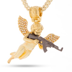 King Ice 14k Gold Plated Archangel Reprisal Necklace NKX11819