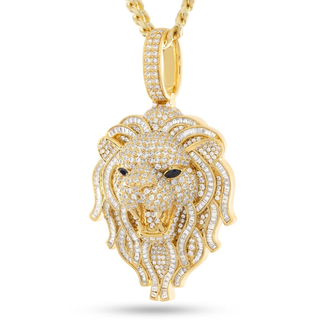 King Ice 14k Gold Plated Lion Necklace NKX14562
