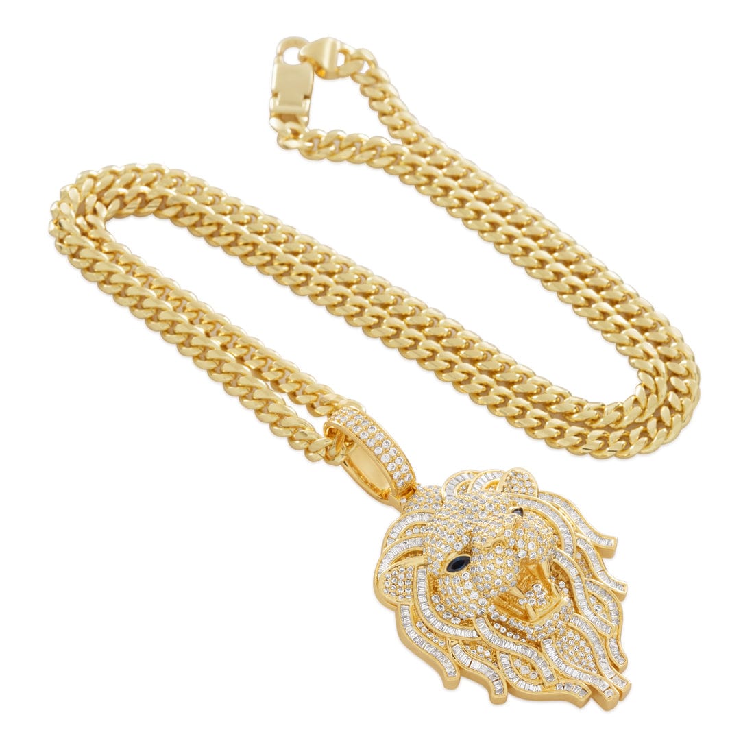 King Ice 14k Gold Plated Lion Necklace NKX14562