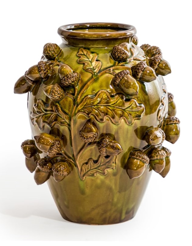 Crackle Tall Oak Green Ceramic Vase 41,5cm ASP11
