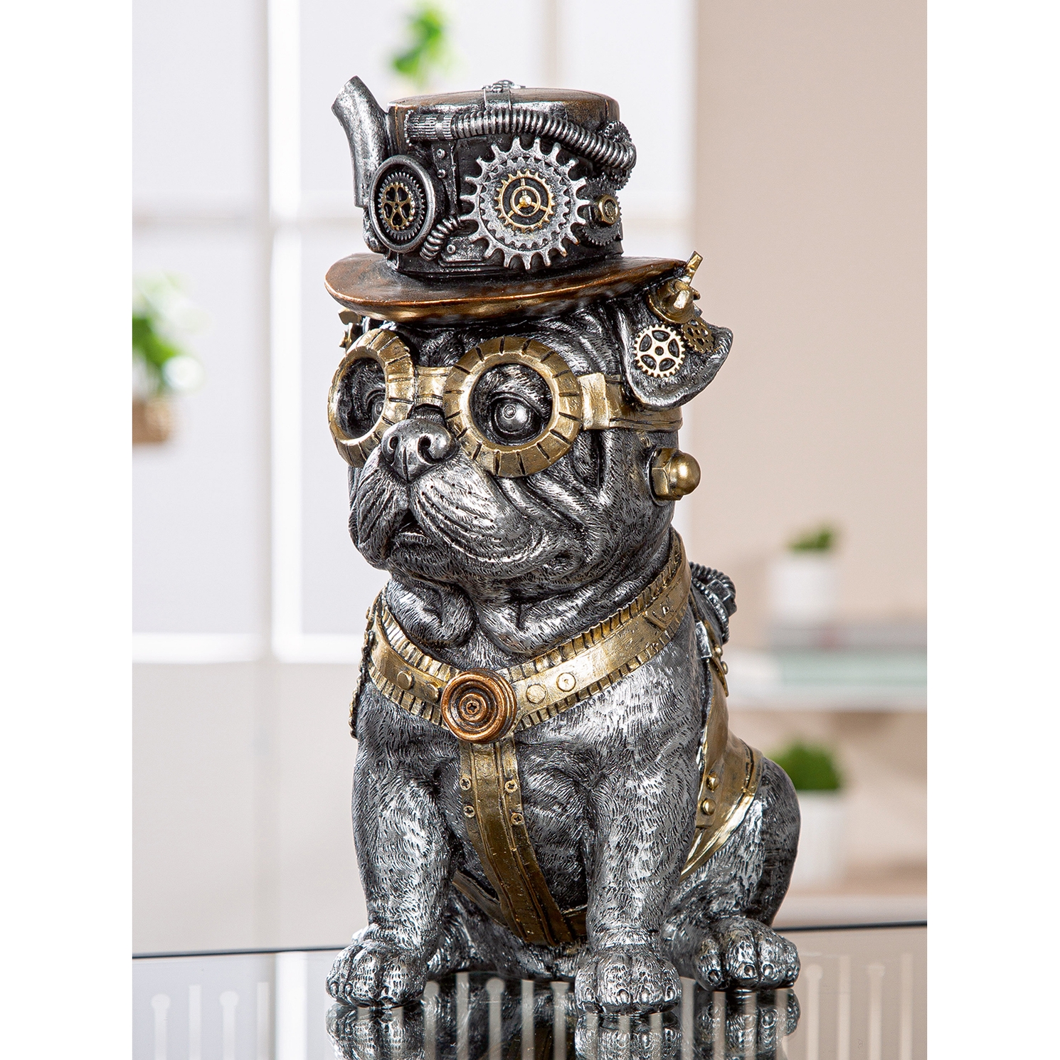 Steampunk Pug Sculpture 58720