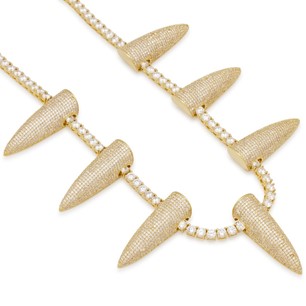 King Ice 14k Gold Plated 5mm Wakanda Tennis Chain 20" NKX14011