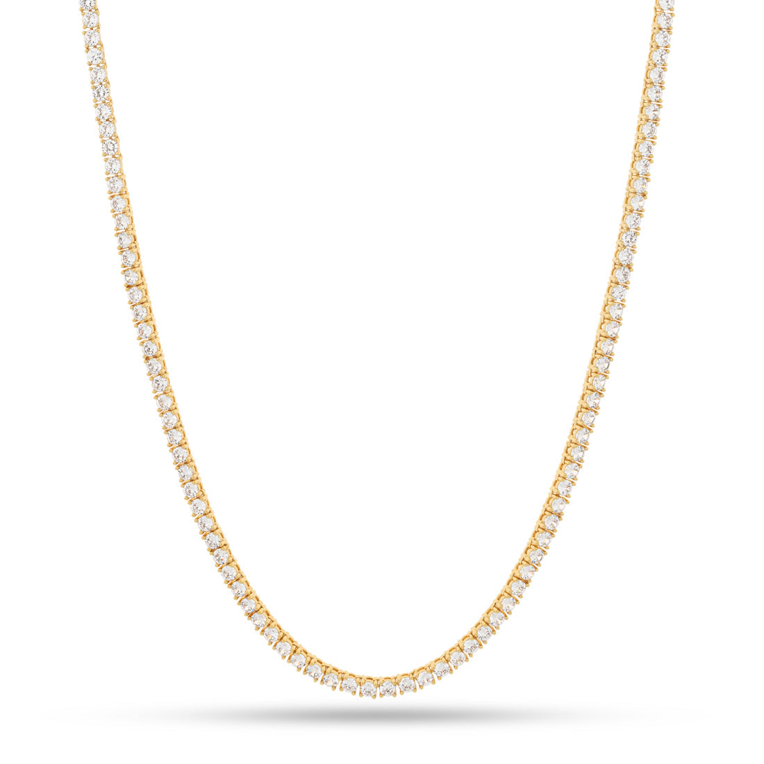 King Ice 14k Gold Plated Sterling Silver 3mm Tennis Chain 22" CHS02953