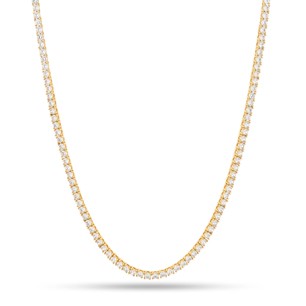 King Ice 14k Gold Plated Sterling Silver 3mm Tennis Chain 20" CHS02953