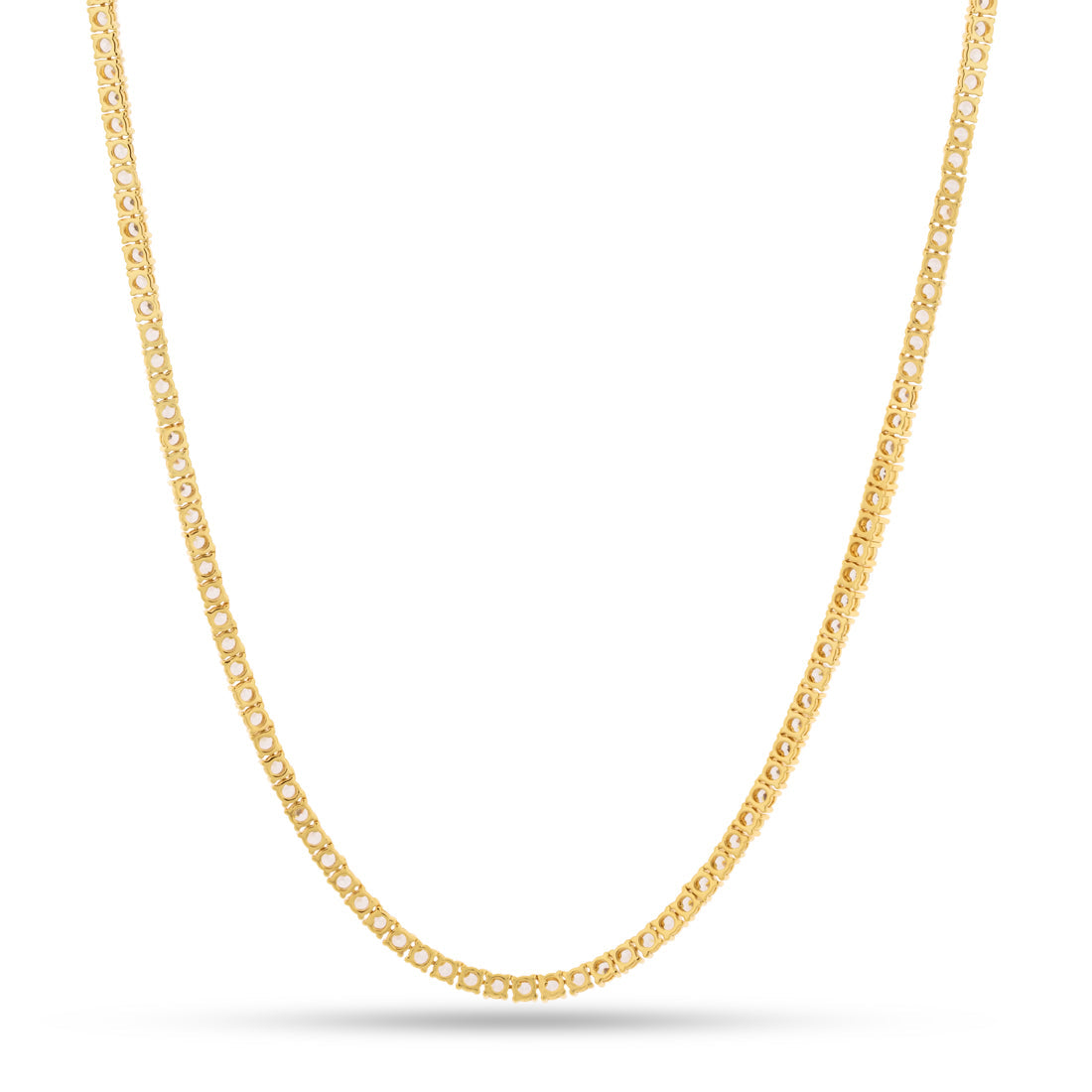 King Ice 14k Gold Plated Sterling Silver 3mm Tennis Chain 22" CHS02953