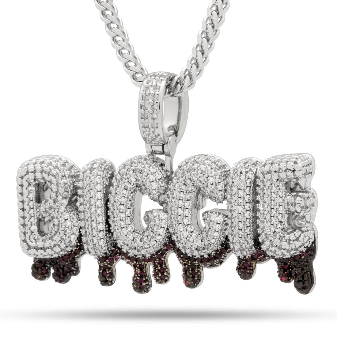 King Ice White Gold Plated Notorious Biggie Drip Necklace NKX14047