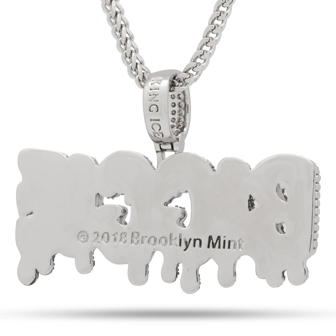 King Ice White Gold Plated Notorious Biggie Drip Necklace NKX14047