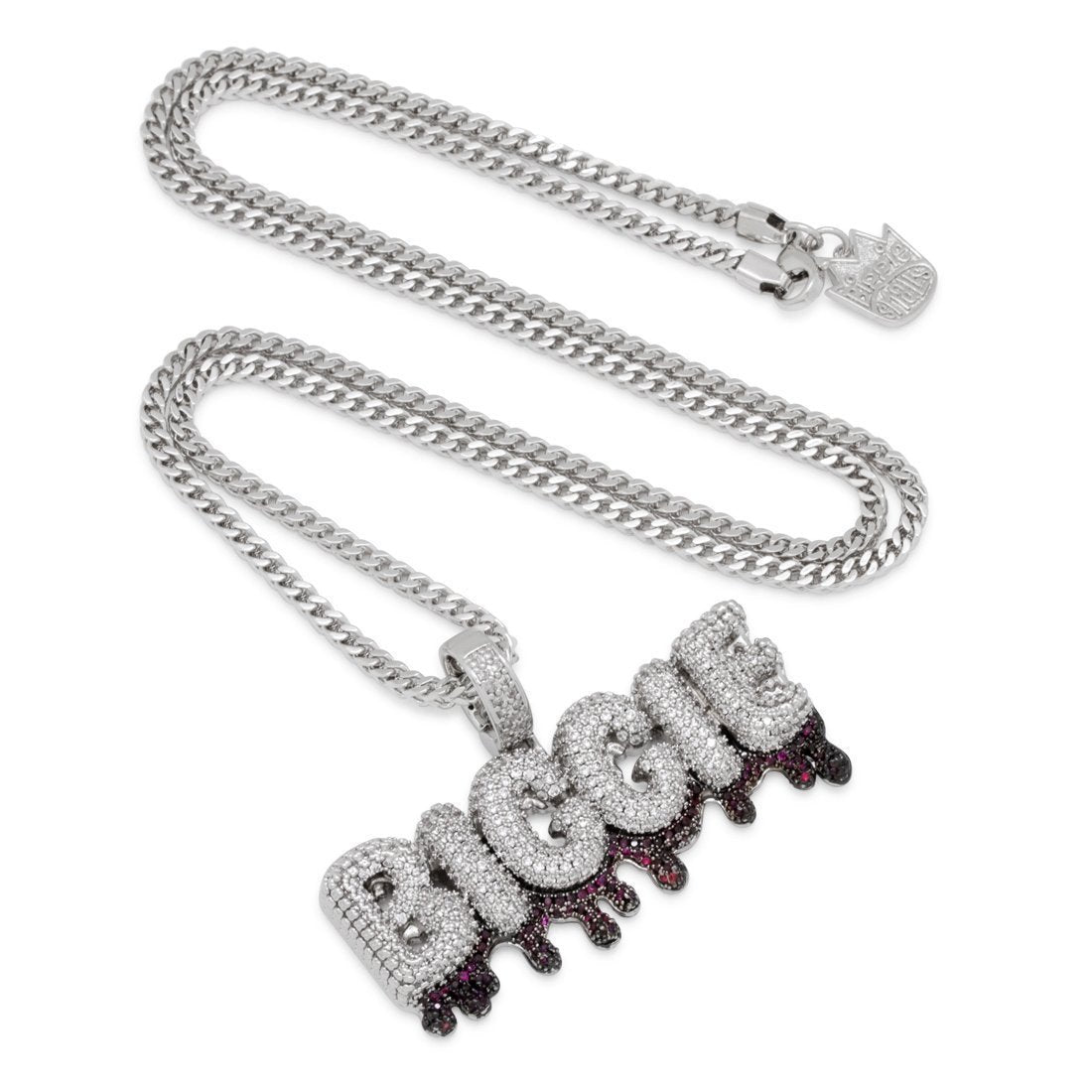 King Ice White Gold Plated Notorious Biggie Drip Necklace NKX14047