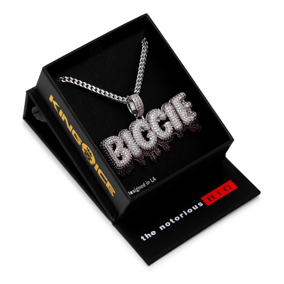King Ice White Gold Plated Notorious Biggie Drip Necklace NKX14047