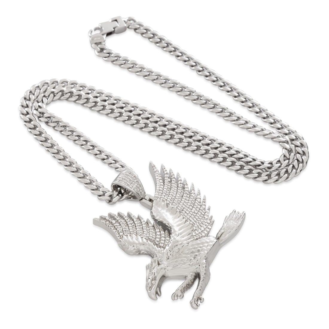 King Ice White Gold Plated Assassin's Creed Eagle Eye Necklace NKX14603