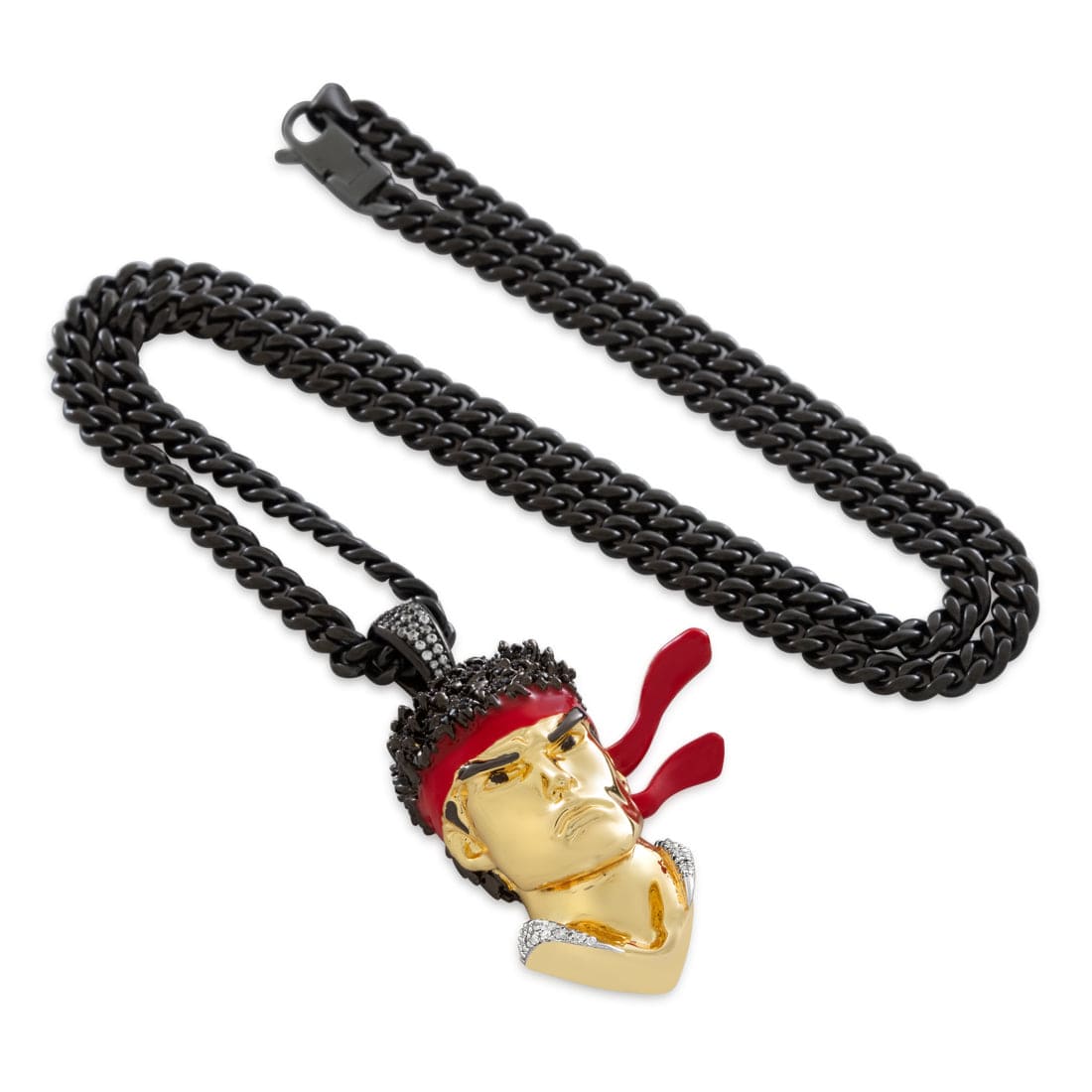 King Ice 14k Gold Plated Street Fighter Ryu Necklace NKX14551