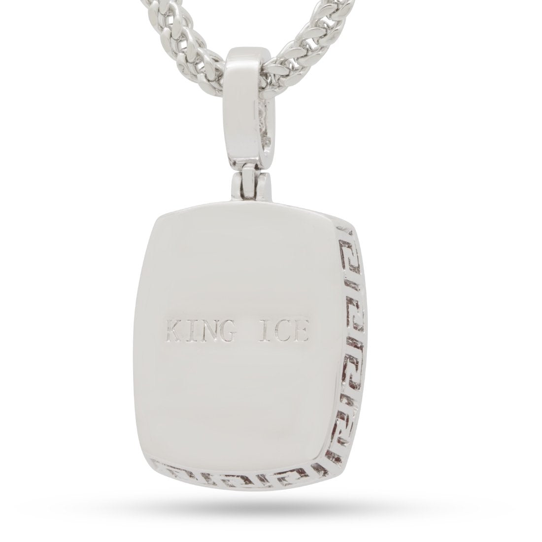 King Ice White Gold Plated Ruby Crown Julz Necklace NKX11736