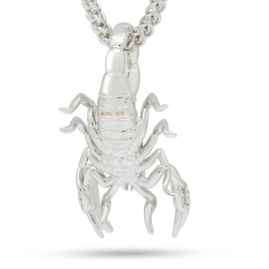 King Ice White Gold Plated Scorpion King Necklace NKX12671