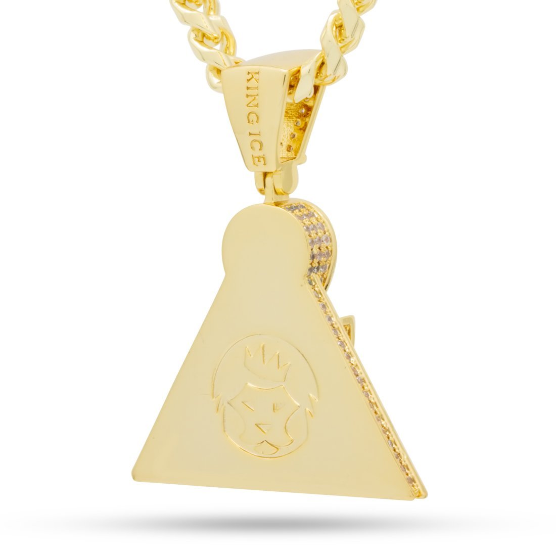 King Ice 14k Gold Plated Ankh Key Pyramid Necklace NKX14248