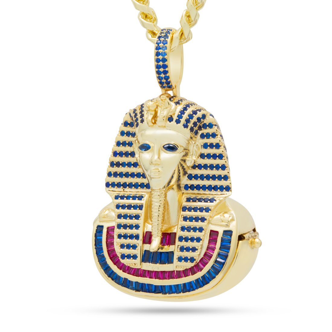 King Ice 14k Gold Plated Iced King Tut Stash Necklace NKX14252