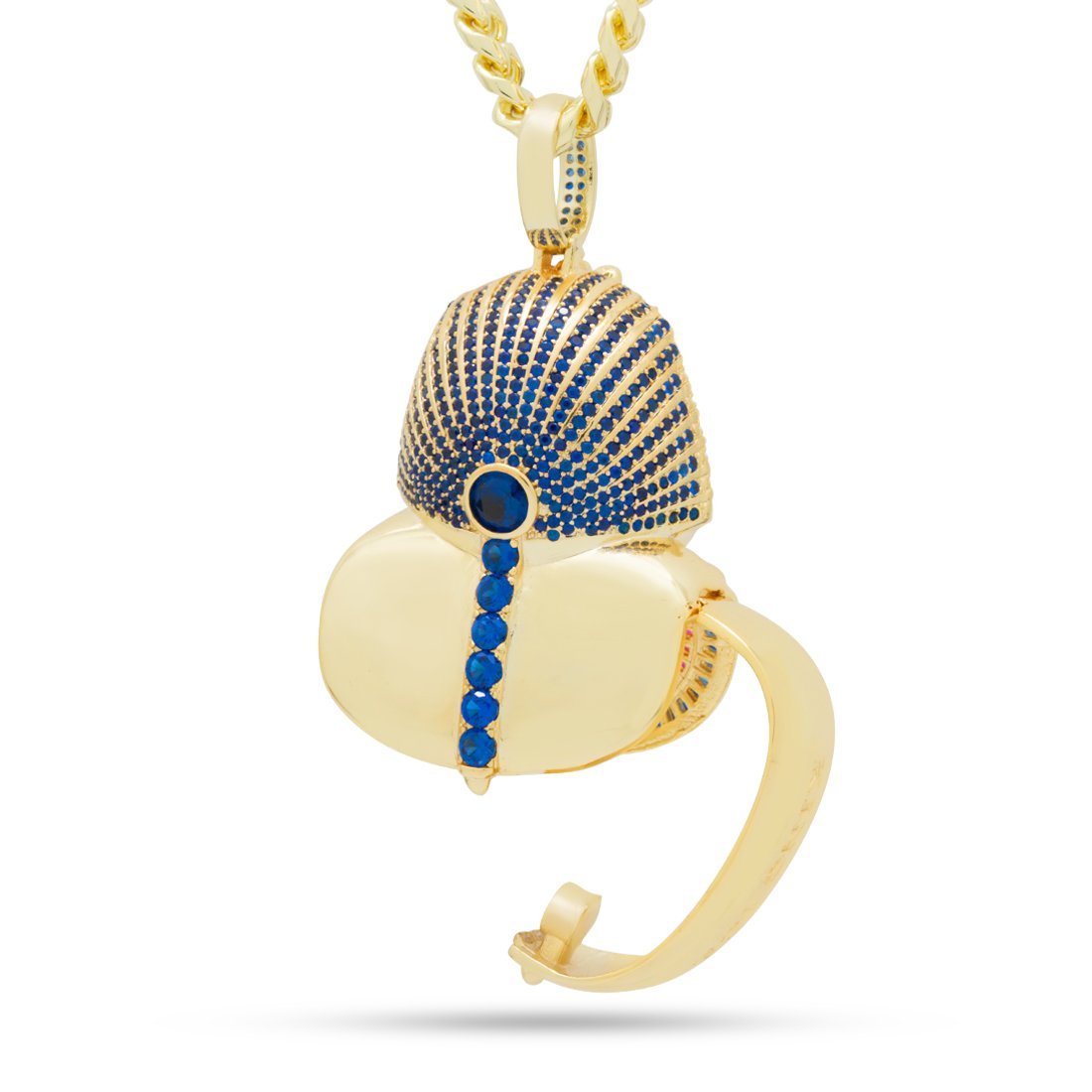 King Ice 14k Gold Plated Iced King Tut Stash Necklace NKX14252