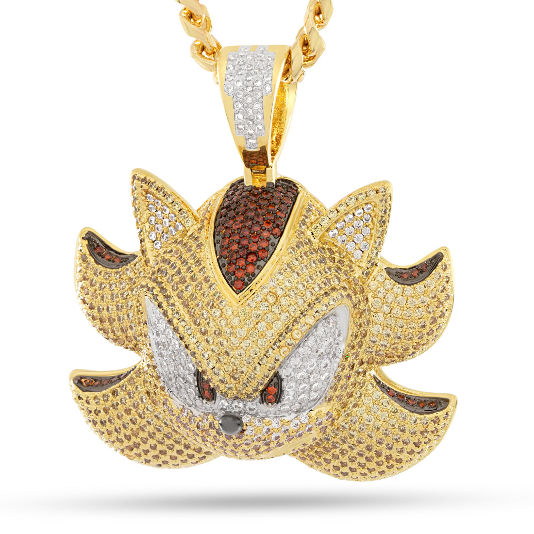 King Ice 14k Gold Plated Sonic Super Shadow Necklace NKX14470