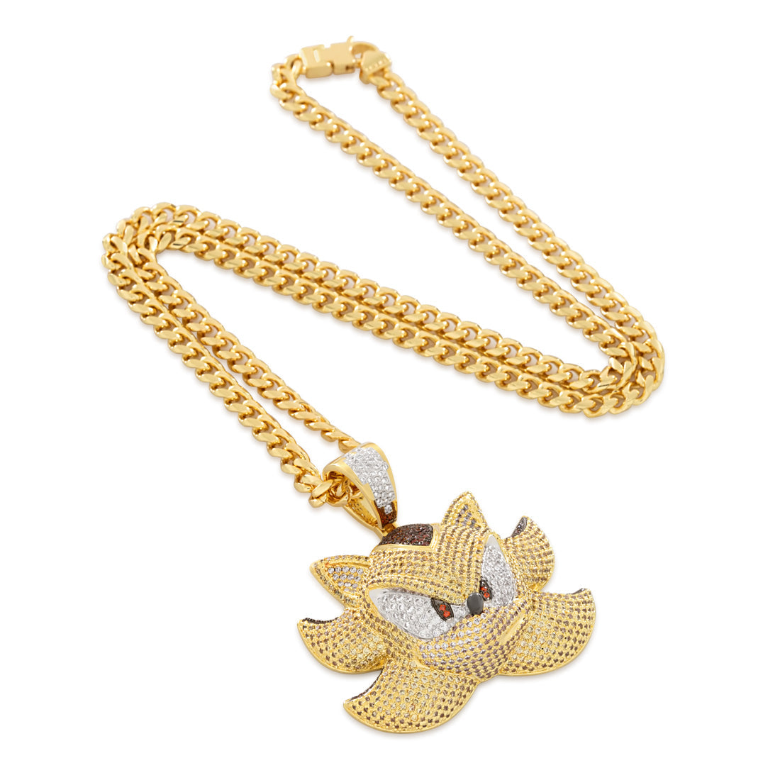 King Ice 14k Gold Plated Sonic Super Shadow Necklace NKX14470