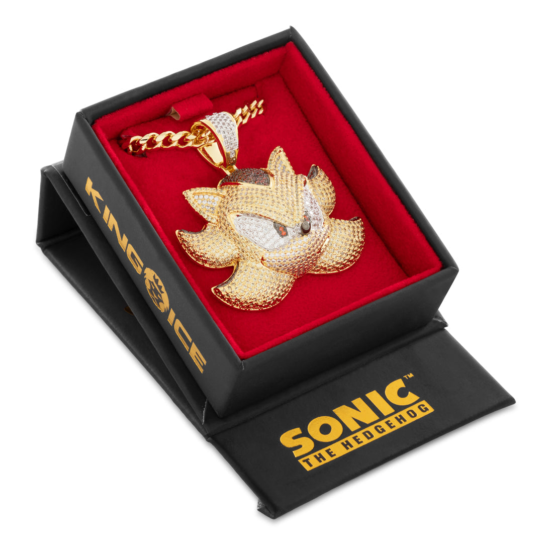 King Ice 14k Gold Plated Sonic Super Shadow Necklace NKX14470