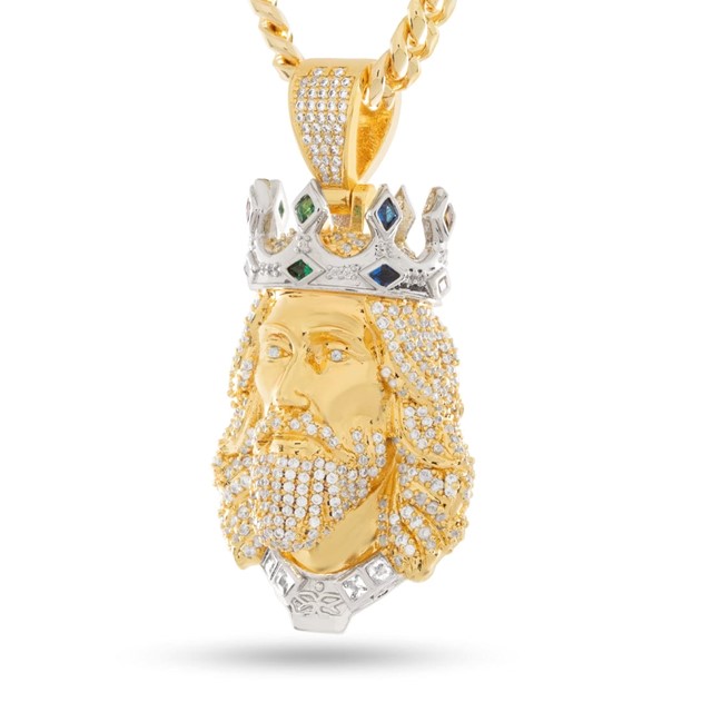 King Ice 14k Gold Plated King of Kings Necklace NKX14537