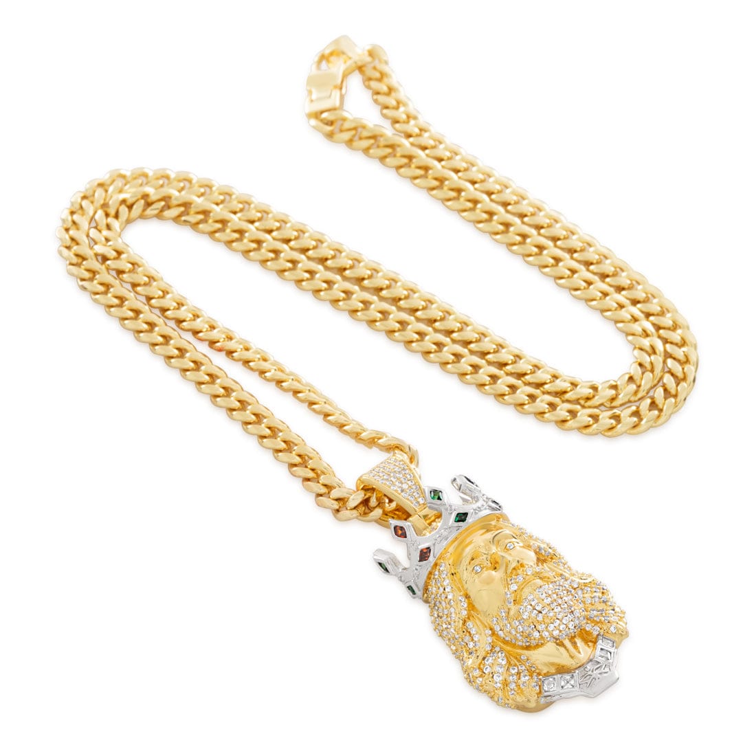 King Ice 14k Gold Plated King of Kings Necklace NKX14537