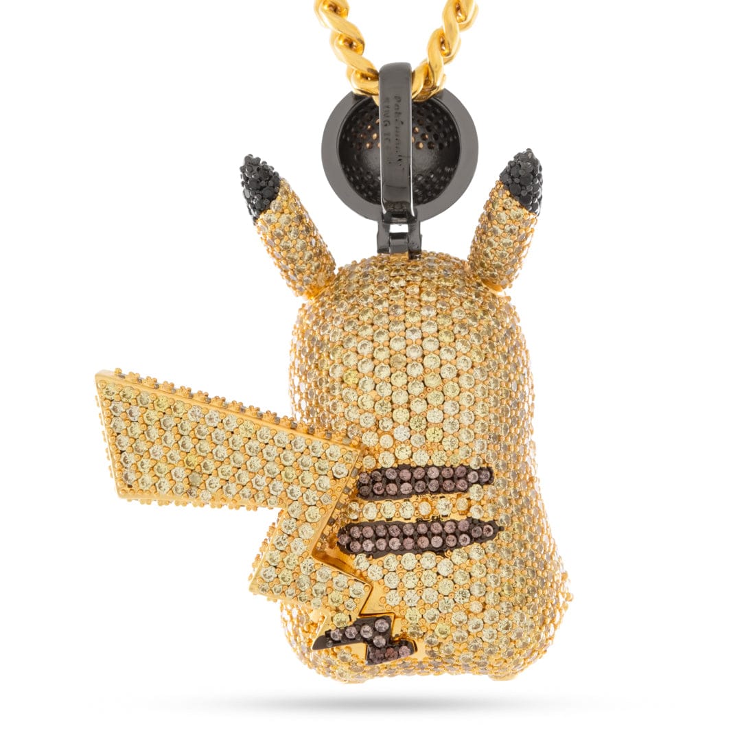King Ice 14k Gold Plated Pokemon Pikachu Necklace NKX14571