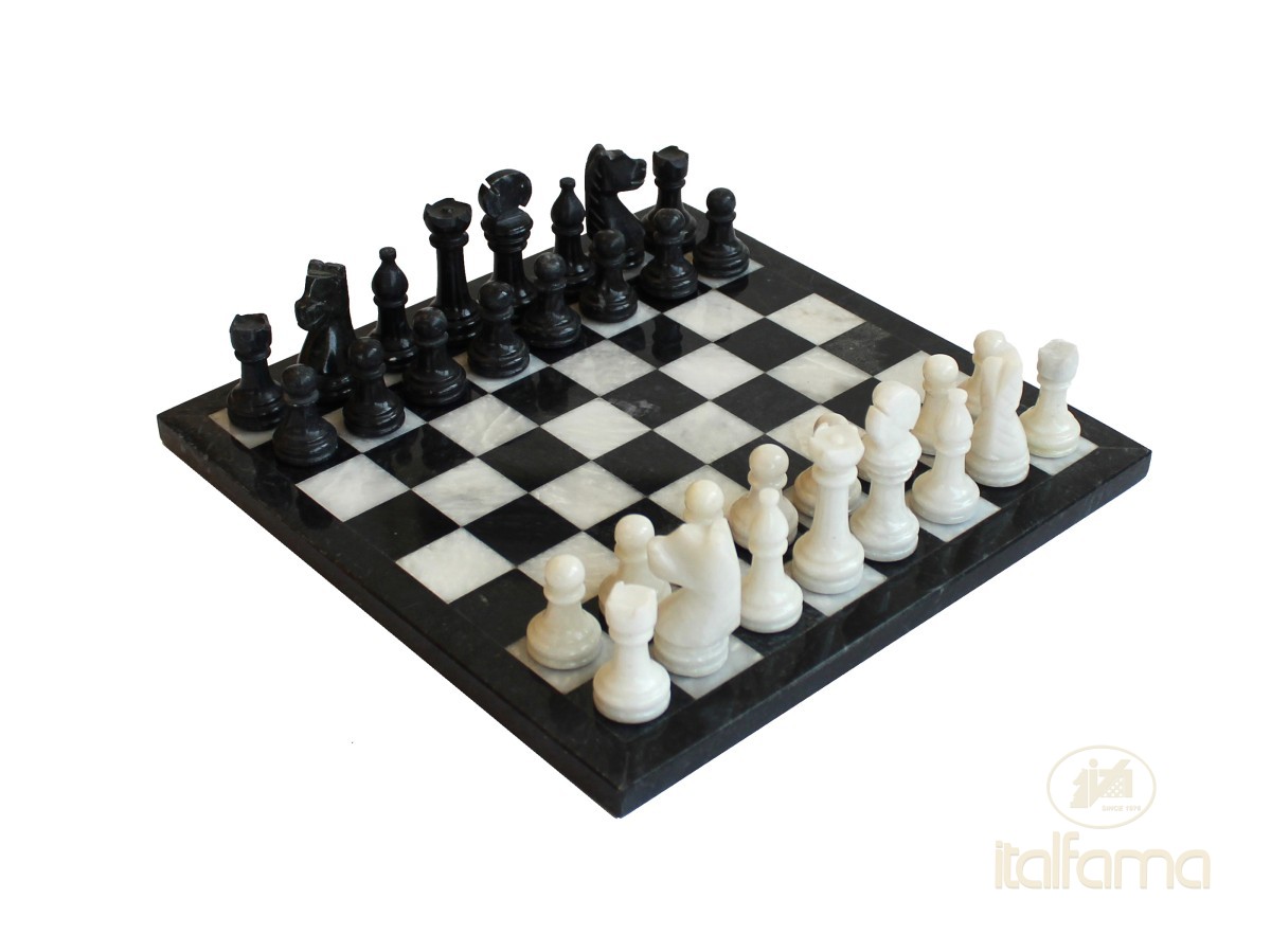 Black & White Marble Chess Set 23x23 cm 1071